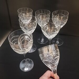 7 Rogaska Lead Crystal Wine Glasses REGENT 7&3/4" Tall Hand Made Yugoslavia